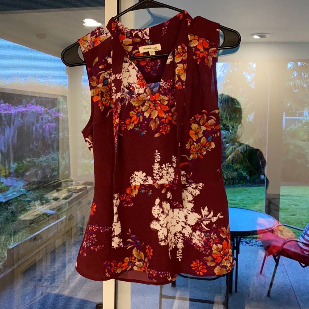Floral maroon shirt